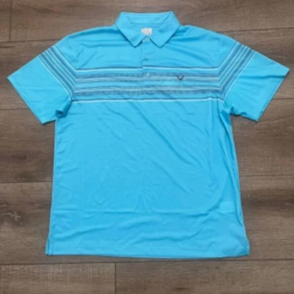 NEW Callaway Polo Shirt Men’s size Large Golf Turquoise short sleeve NWT - Picture 7 of 15